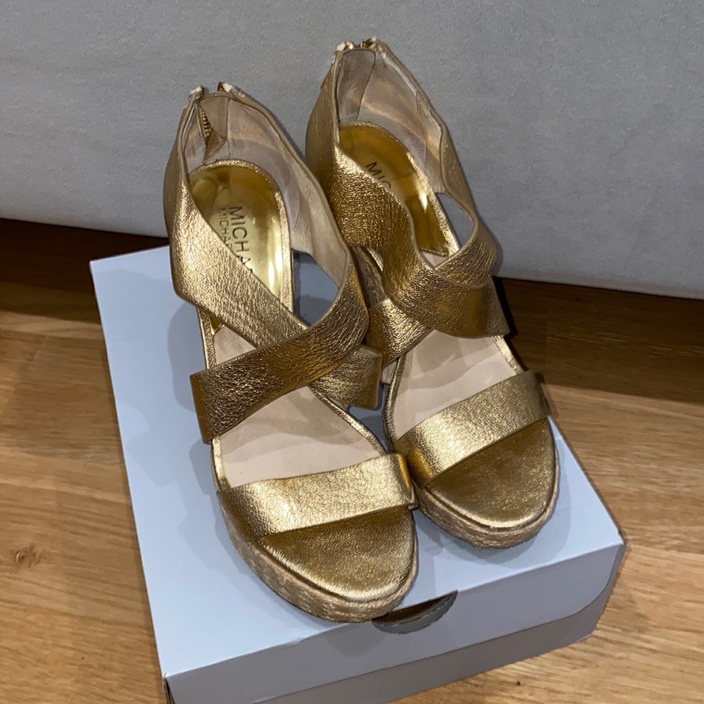 MICHAEL Michael Kors Gold Wedges